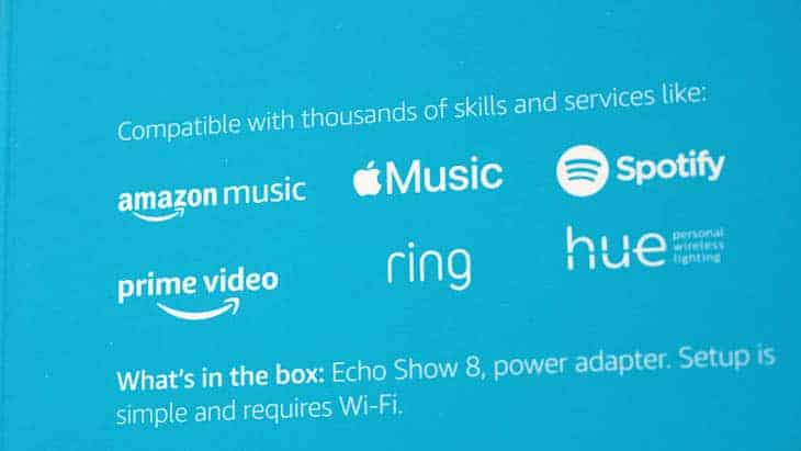 Alexa Skills on the Echo Show 8 Box