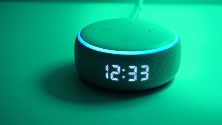 Amazon Echo Dot With Clock In Green