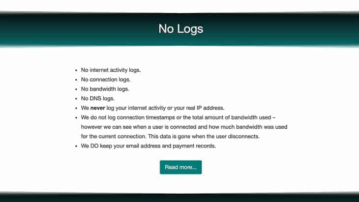 BlackVPN Logging Policy