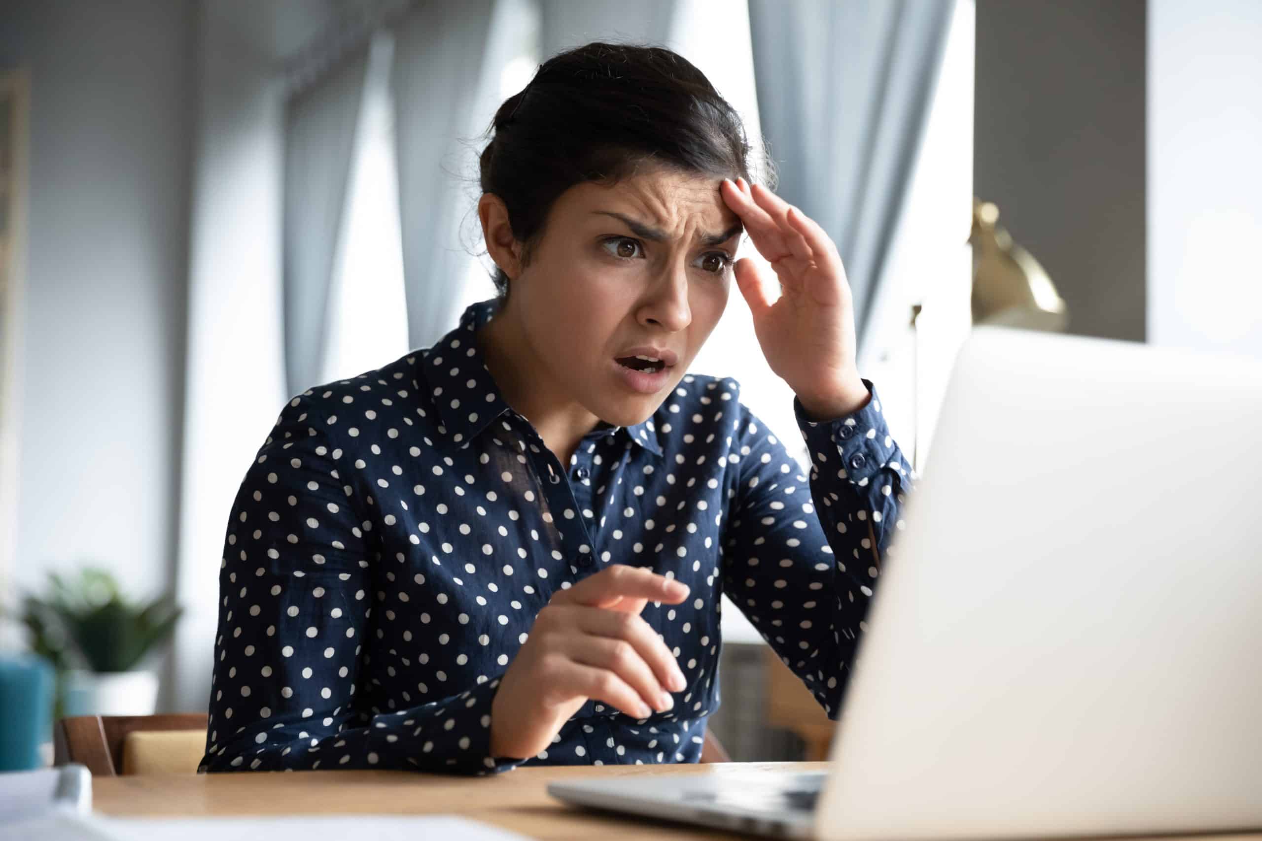 woman with a computer virus