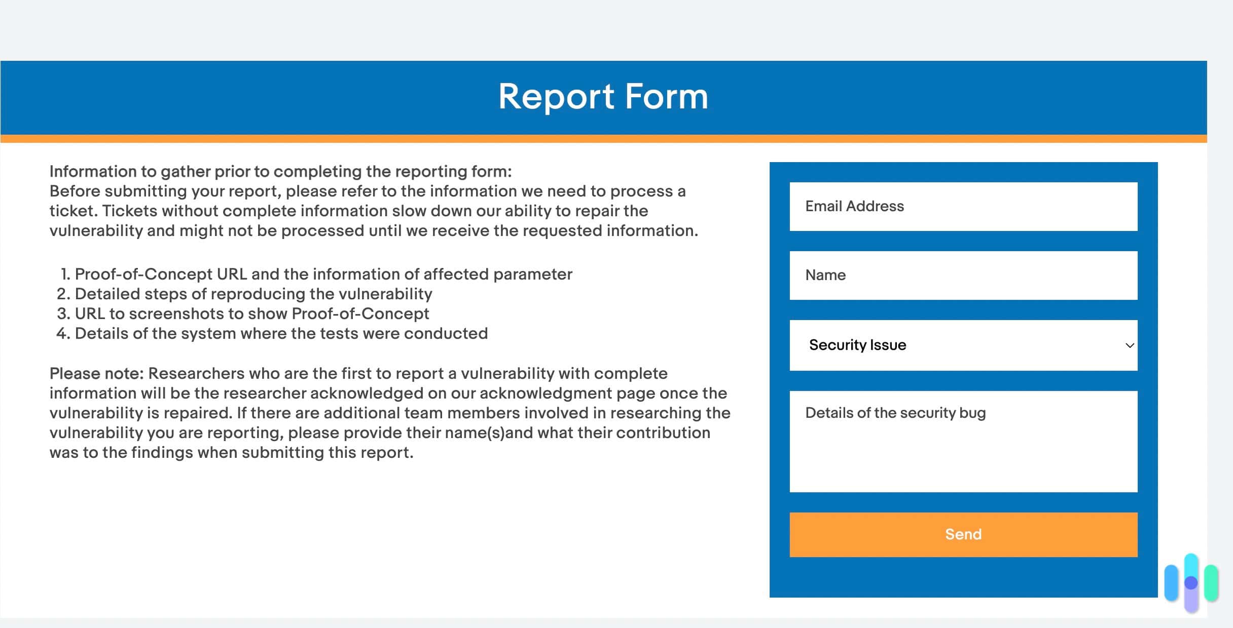 eBay Security Report Form