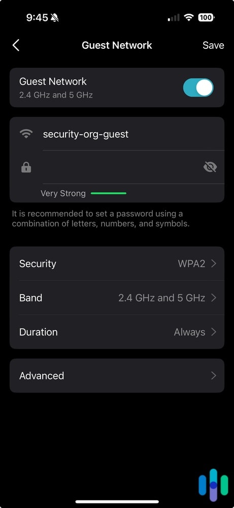 Guest Network settings