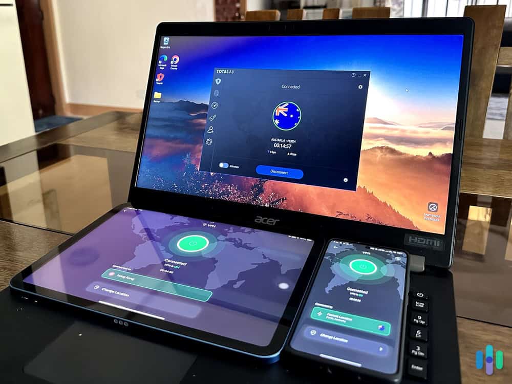 Here's how TotalAV's app looks on a laptop, smartphone, and tablet.
