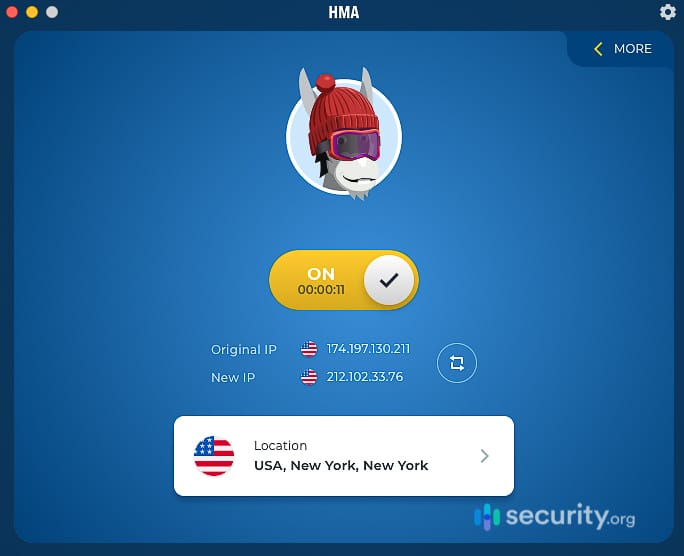 HMA VPN on Mac