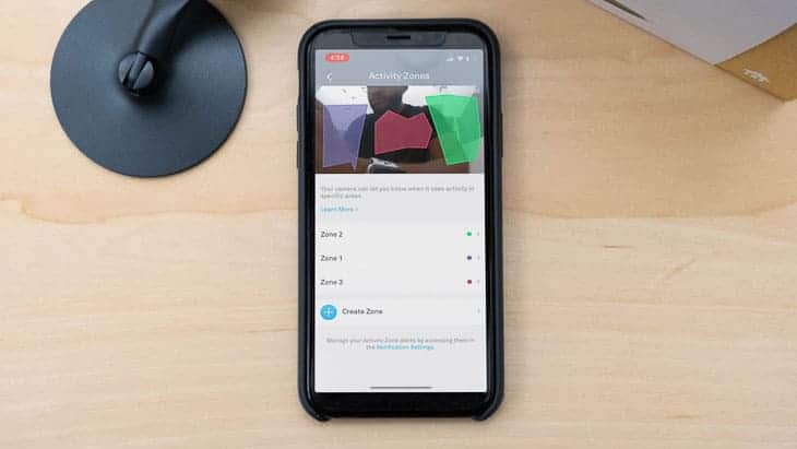 Nest cam activity zones