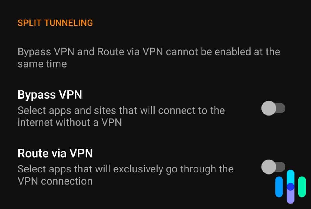 Split tunneling with UltraVPN