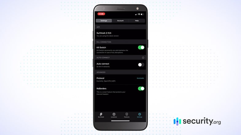 Surfshark App Settings