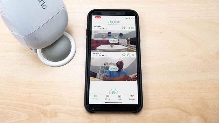 Arlo app on phone