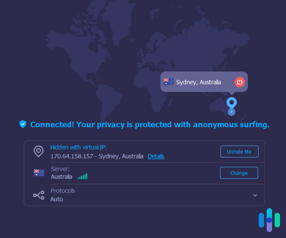 After connecting a device to a VPN, its traffic will appear to be from the VPN's server location.