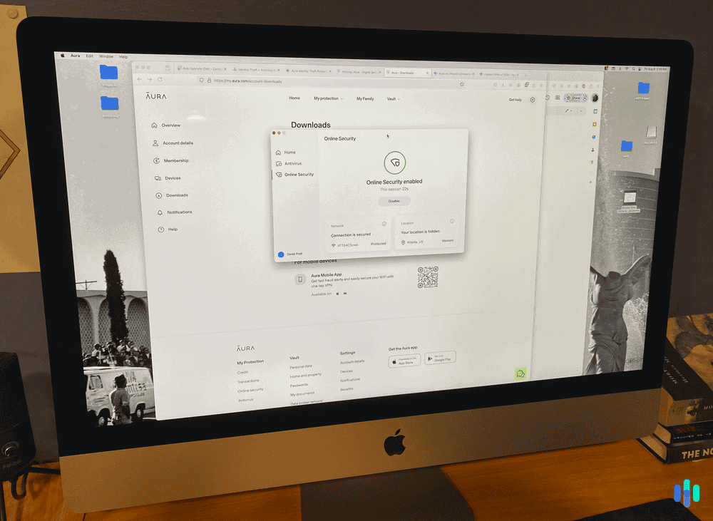Aura’s VPN is effective, but it doesn’t offer many additional features.