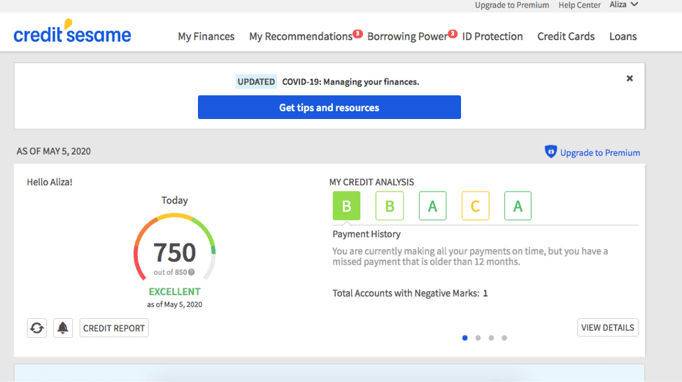 Credit Sesame Credit Monitoring