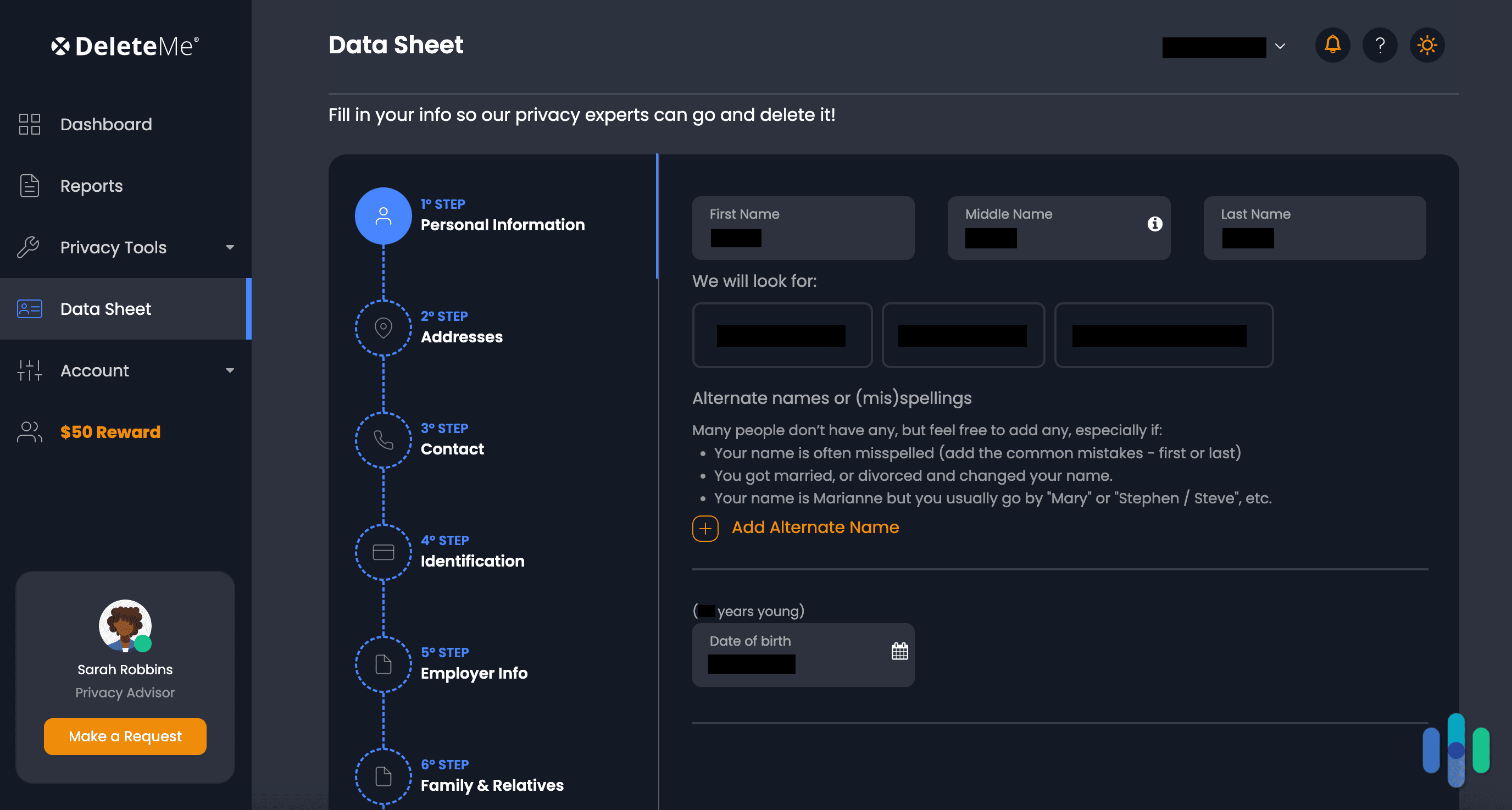 DeleteMe datasheet