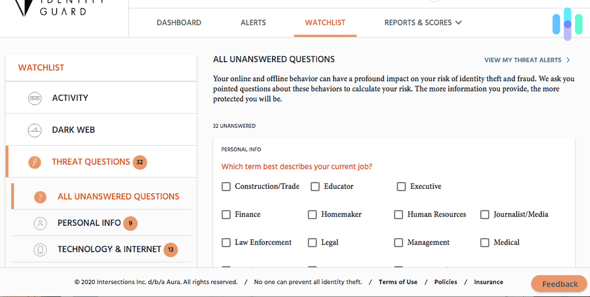 Identity Guard Threat Questions