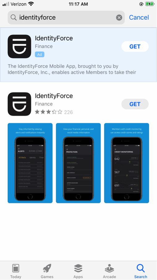 IdentityForce in App Store