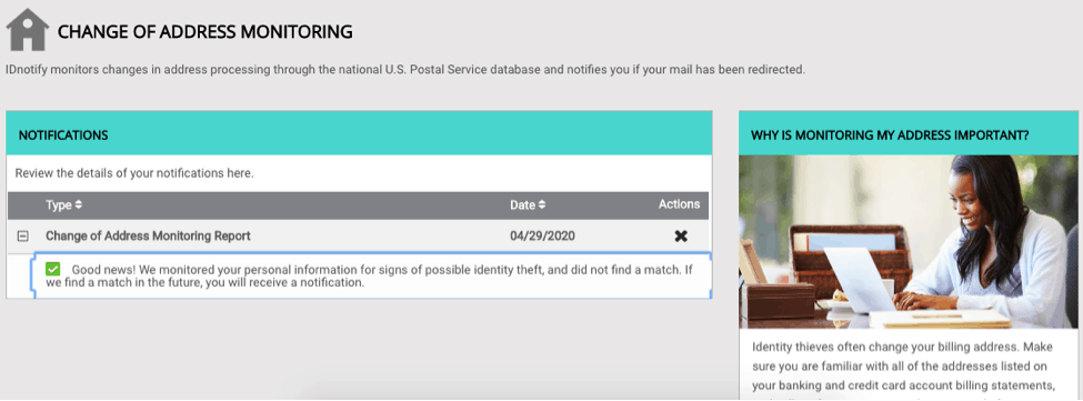 IDNotify Address Monitoring