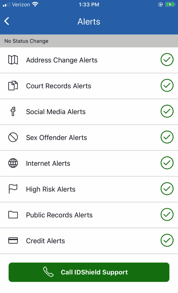 IDShield Alerts