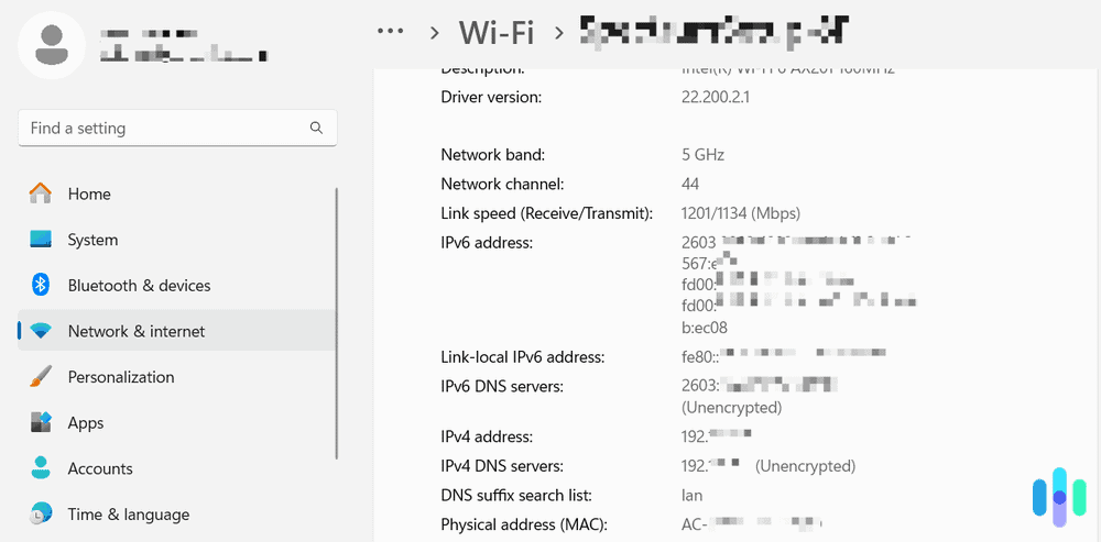 IP address location on Windows 11