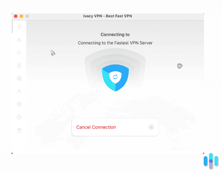 Ivacy VPN main screen