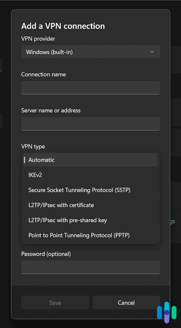 Choosing your VPN protocols on Windows 11