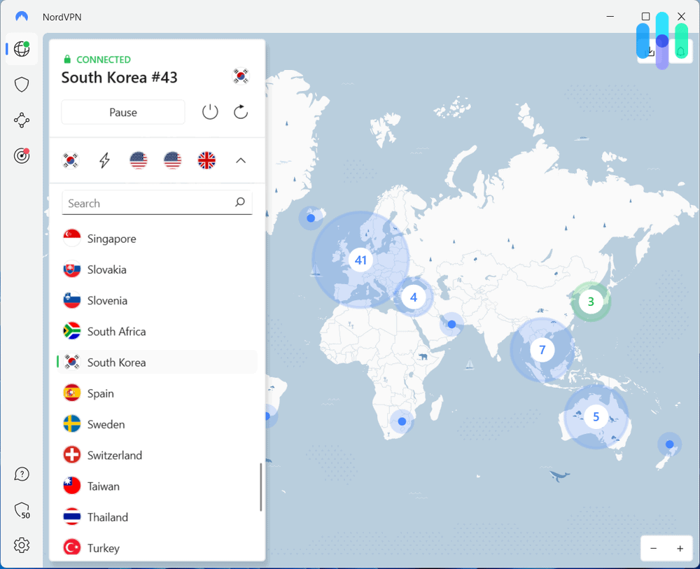 NordVPN's Countries List