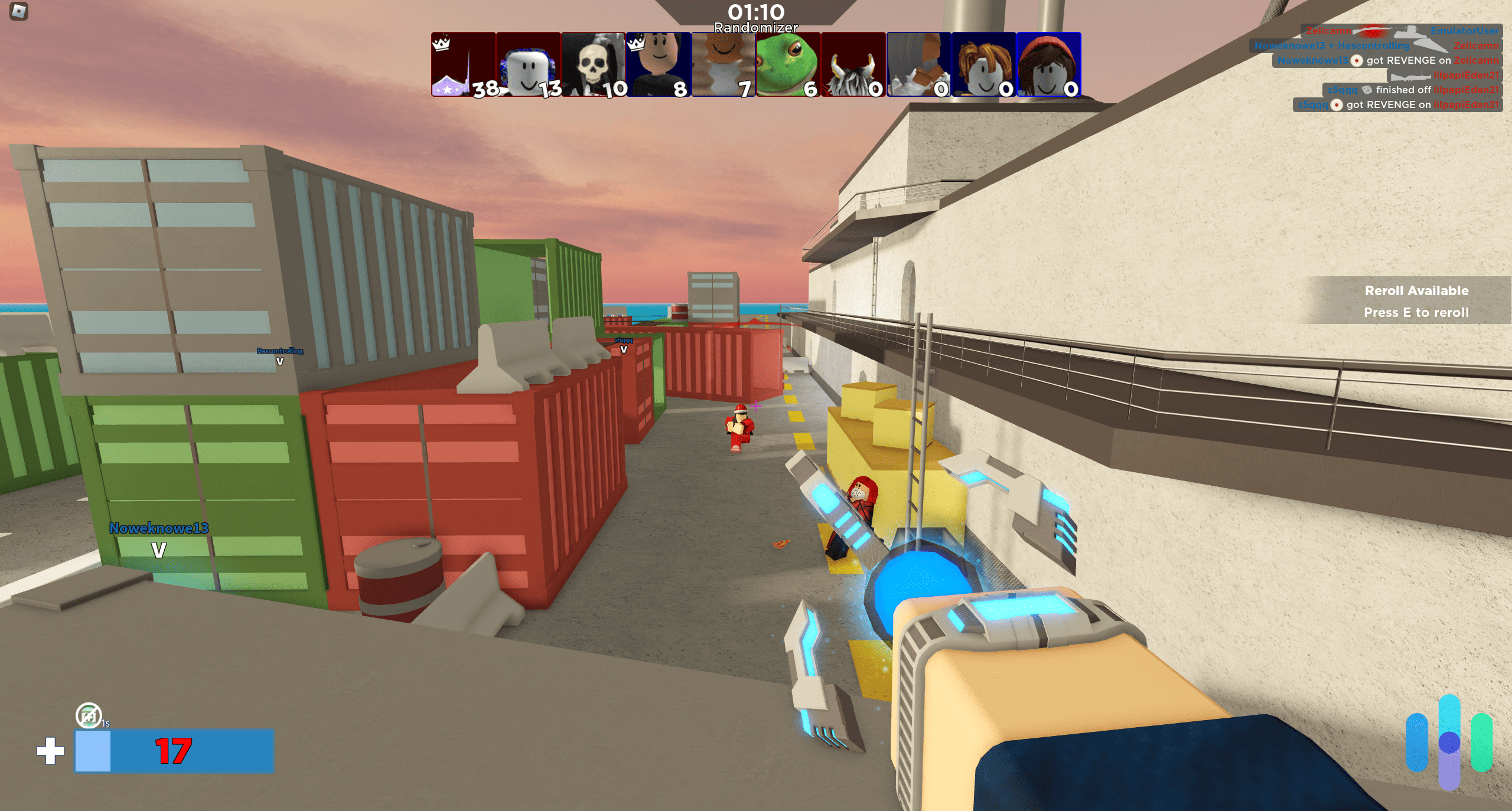 Playing Roblox Arsenal on the Xbox