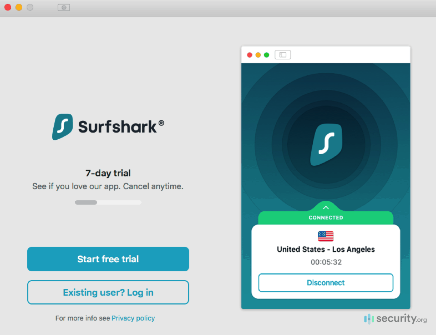 Surfshark’s Login Page