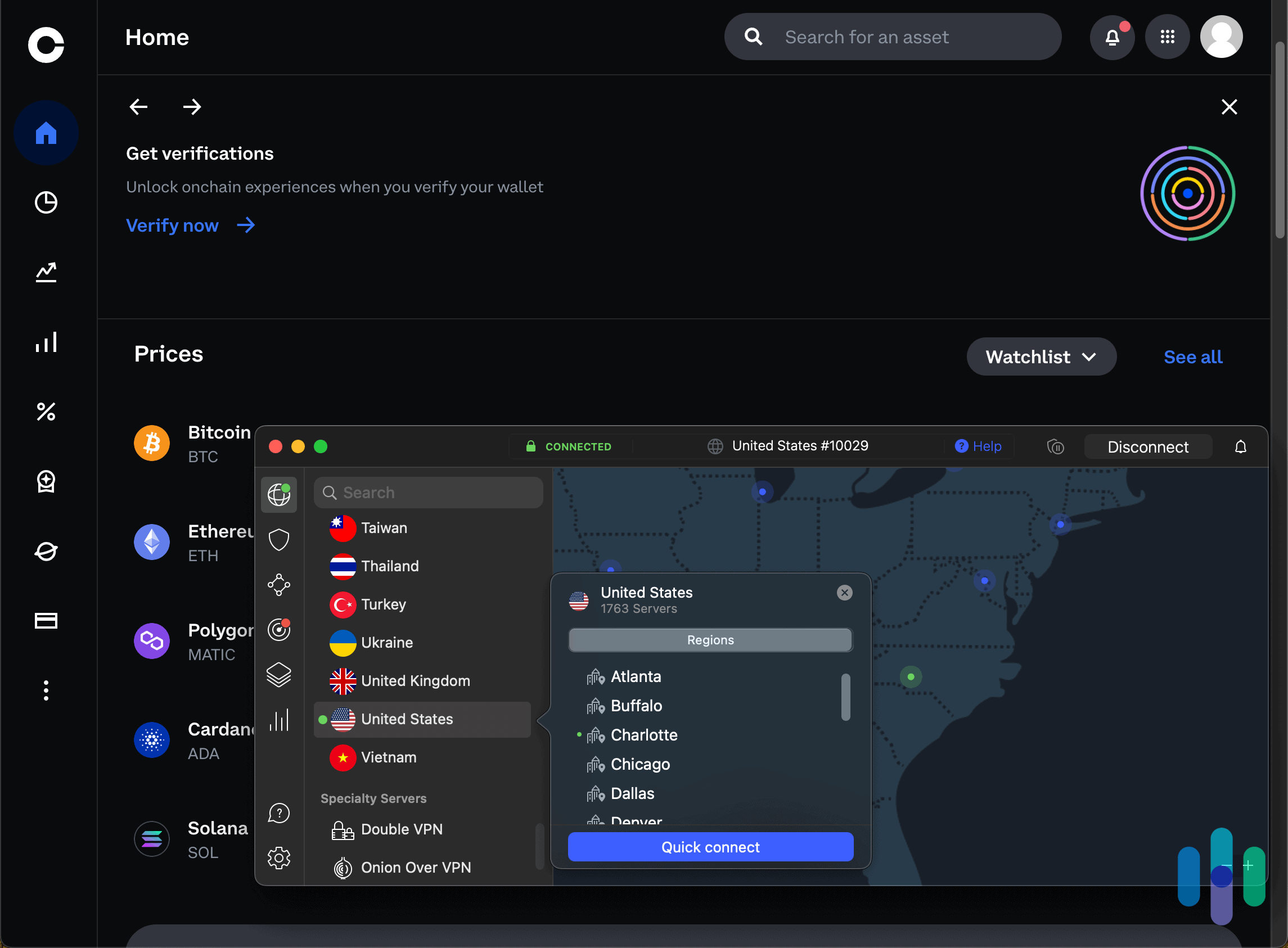 Using NordVPN to trade crypto on Coinbase