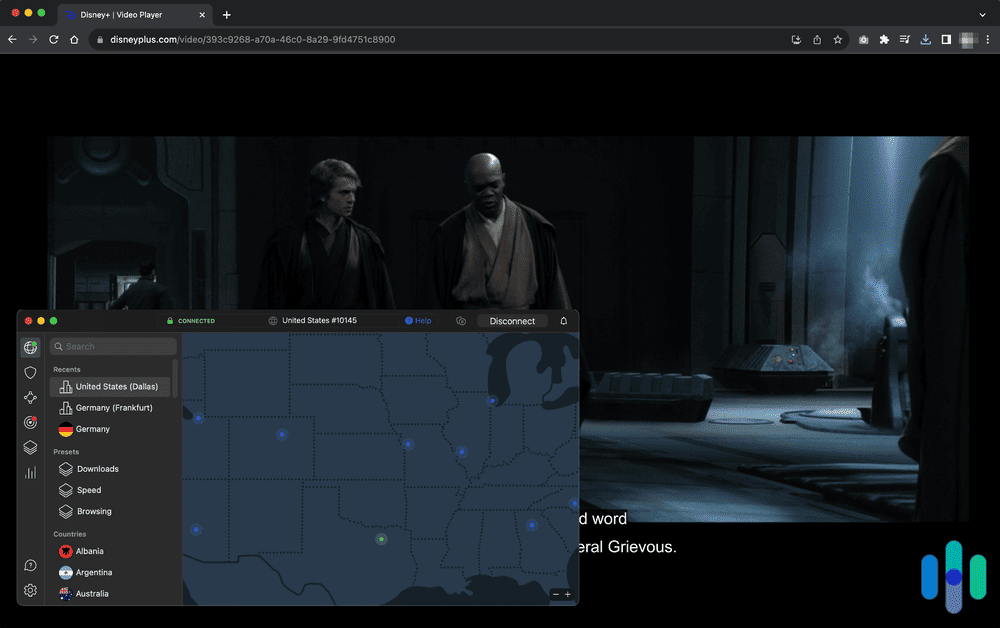 Testing NordVPN with Disney+