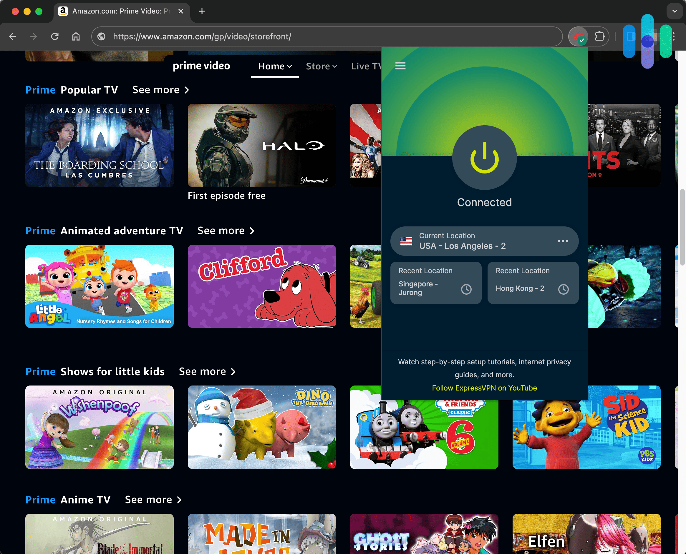 Using Prime Video while connected to ExpressVPN