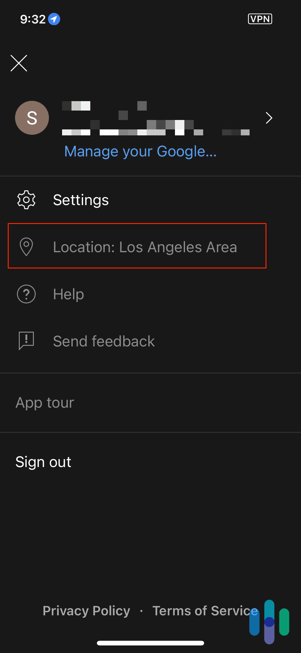 YoutubeTV Account Settings